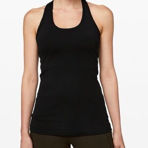 Lululemon Athletica Black Backless Fitted Tank Top